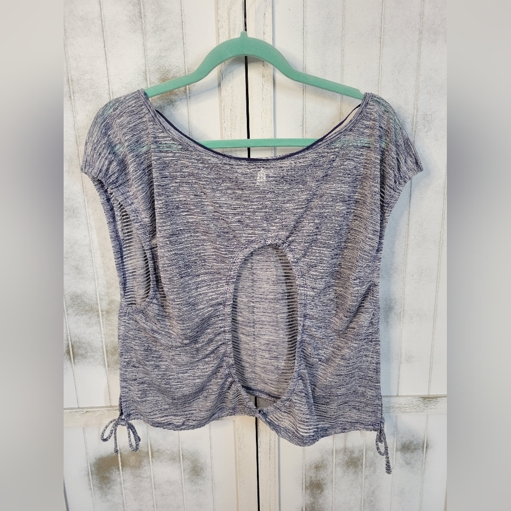 Nwot Free People Tied and True Open Back Top Blue - Picture 6 of 6